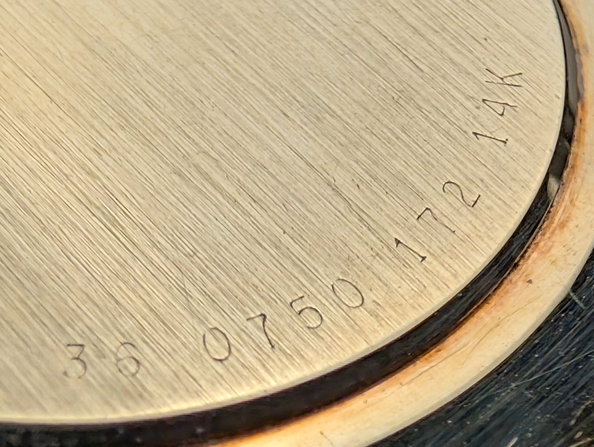 Movado Zenith Museum 14k Gold Blue Dial Manual Wristwatch