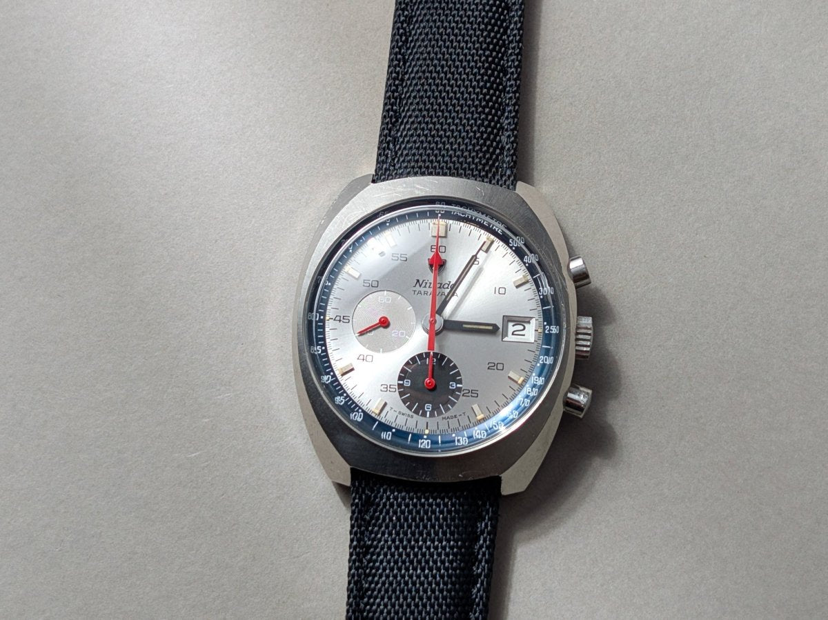 Nivada Taravana Autochron Chronograph Lemania 1341 Wristwatch