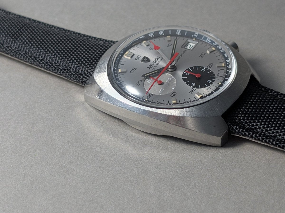 Nivada Taravana Autochron Chronograph Lemania 1341 Wristwatch
