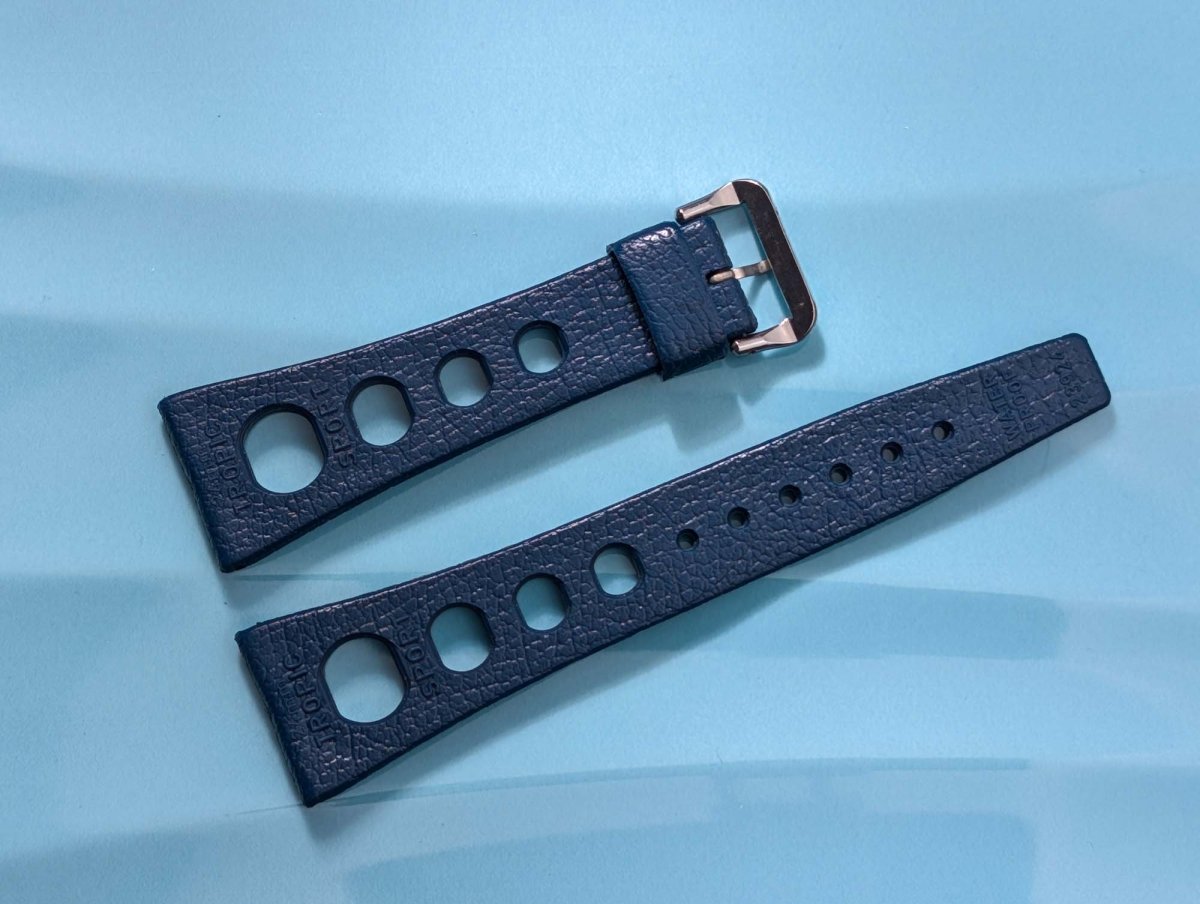 NOS Tropic Sport Strap Navy Blue Rubber 24 mm 23924 Strap / Bracelet