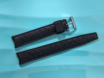 NOS Tropic Strap Black Rubber 18 mm Curved Ends 22506 Strap / Bracelet