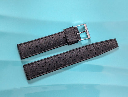 NOS Tropic Strap Black Rubber 18 mm Straight Ends 22509 Strap / Bracelet
