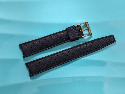 NOS Tropic Strap Black Rubber 19 mm Curved Ends 22507 Strap / Bracelet