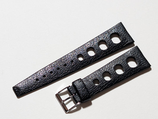 NOS Tropic Strap Black Rubber 22 mm Straight Ends 23322 Big Holes Strap / Bracelet