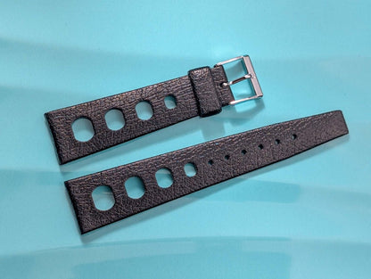 NOS Tropic Strap Black Rubber 22 mm Straight Ends 23322 Big Holes Strap / Bracelet