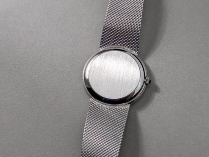 Omega De Ville 7284 18k White Gold Hobnail Dial Tapestry Milanaise Bracelet Wristwatch