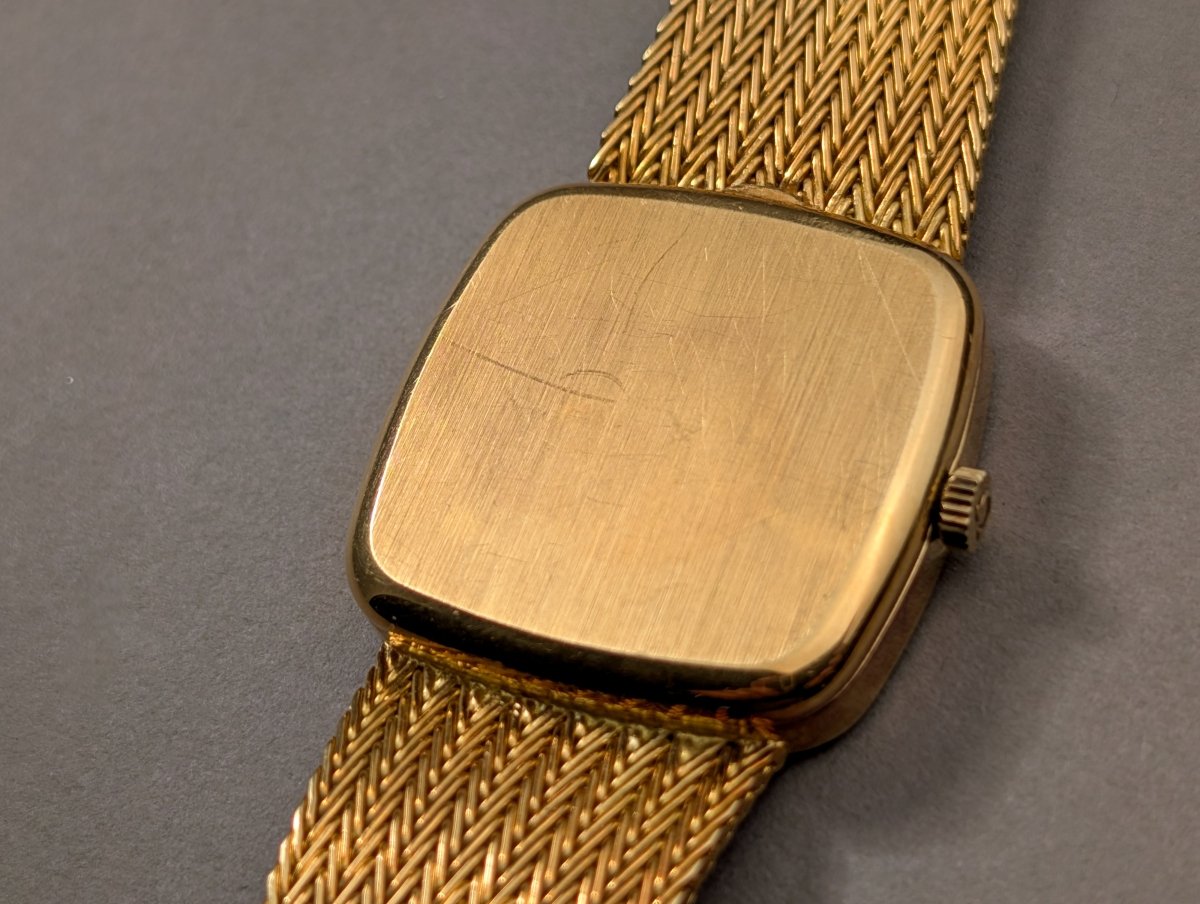 Omega De Ville Automatic 18k Yellow Gold Watch Milanaise Bracelet Wristwatch