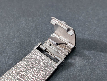 Patek Philippe Rectangular White Gold Bark Finish 3553/1 1970s Wristwatch