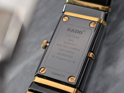 Rado DiaStar DiaQueen 963.0410.3 Black Ceramic and Gold Wristwatch
