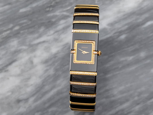 Rado DiaStar DiaQueen 963.0410.3 Black Ceramic and Gold Wristwatch