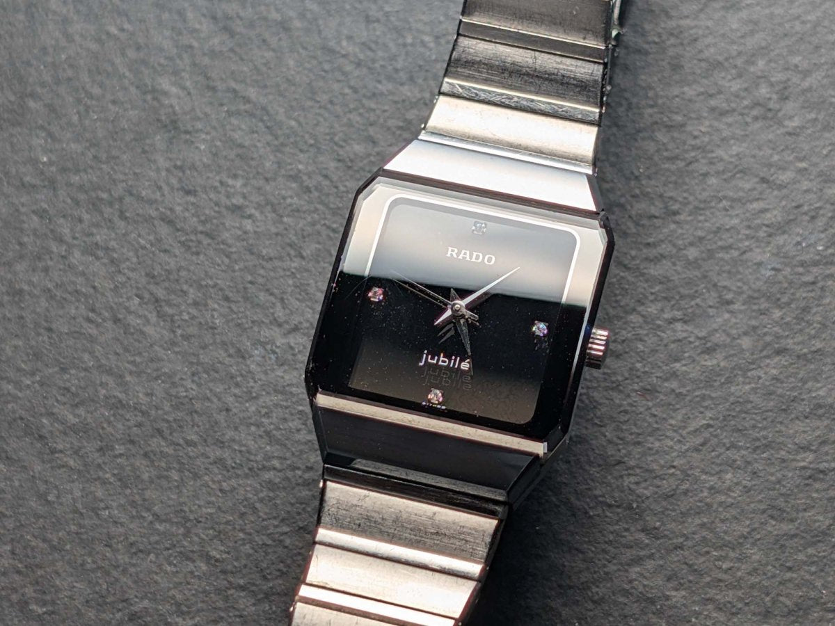 Rado Jubile Ladies Steel Quartz Black Dial Diamond Indizes Ref. 110.0204.3 Wristwatch