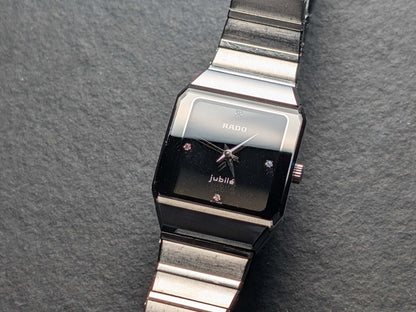 Rado Jubile Ladies Steel Quartz Black Dial Diamond Indizes Ref. 110.0204.3 Wristwatch