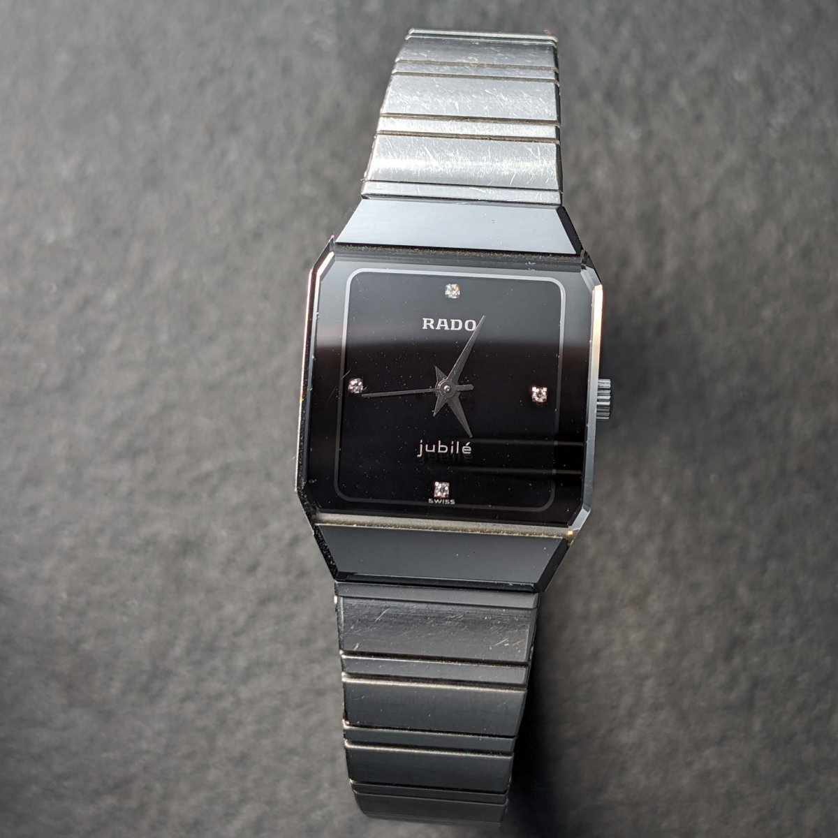 Rado Jubile Ladies Steel Quartz Black Dial Diamond Indizes Ref. 110.0204.3 Wristwatch