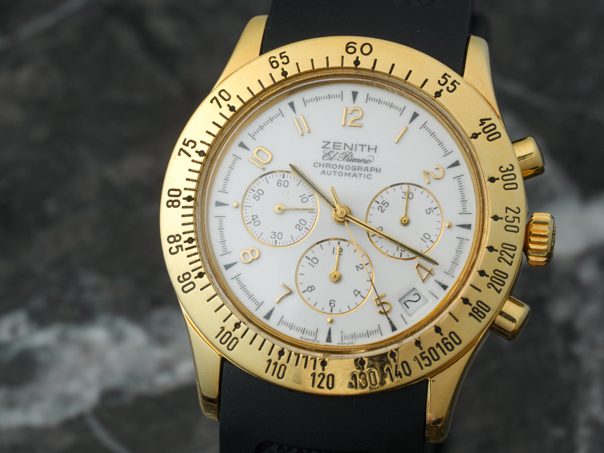 Zenith El Primero Chronograph 06.0050.400 Gold White Dial Arabic Numerals