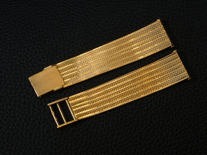 Uhrenarmband Milanaise 18K Gold 18 mm Streifenmuster