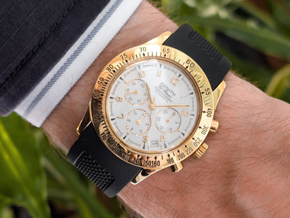 Zenith El Primero Chronograph 06.0050.400 Gold White Dial Arabic Numerals