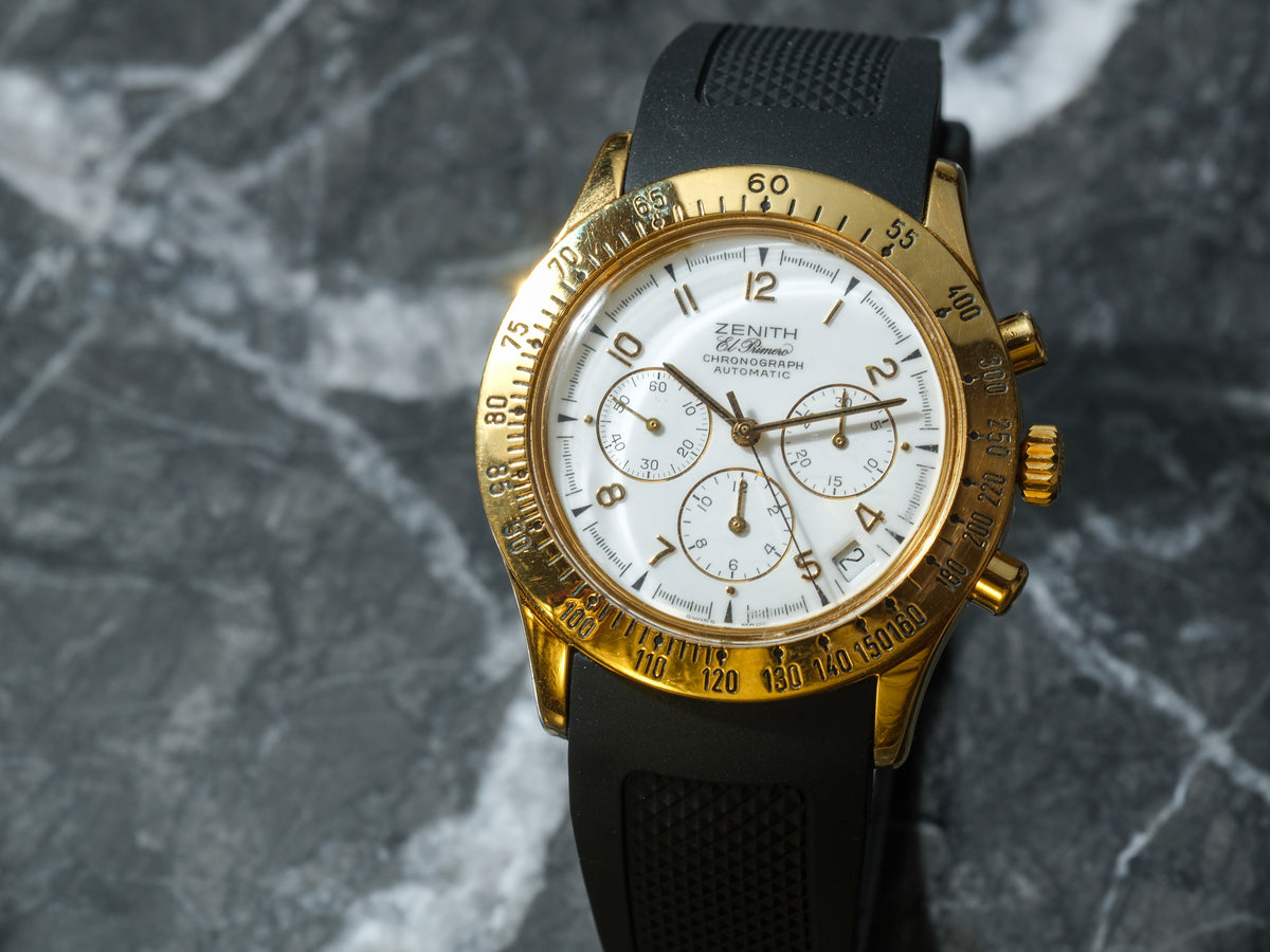 Zenith El Primero Chronograph 06.0050.400 Gold White Dial Arabic Numerals