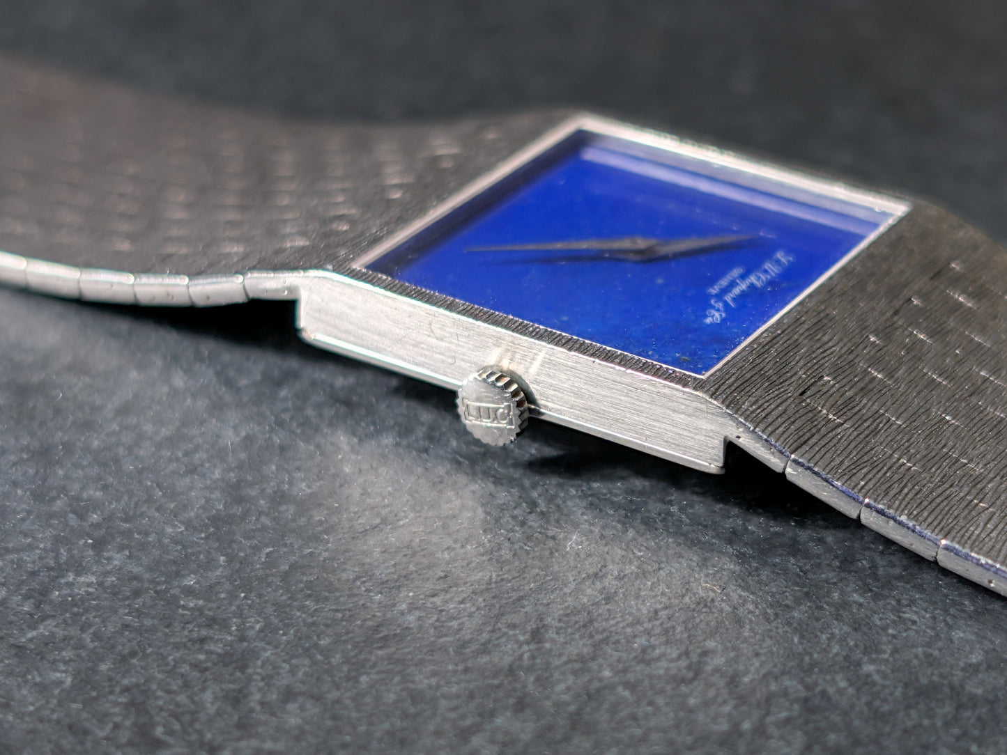 Chopard Lapis Lazuli Dial  18k White Gold Bark Finish 2013/1