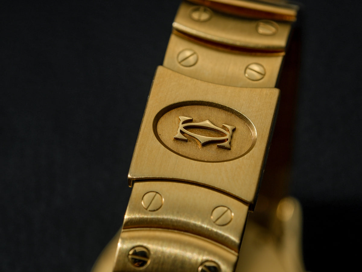 Cartier Santos Ronde Chronograph 18k Yellow Gold W15078G1 1500 0