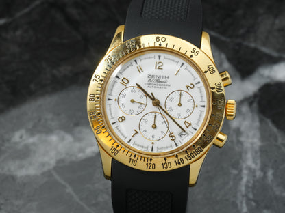 Zenith El Primero Chronograph 06.0050.400 Gold White Dial Arabic Numerals