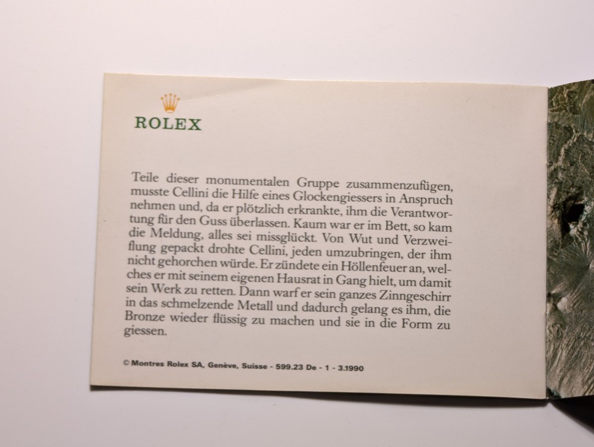 Rolex Cellini Booklet 599.23 German 1990 Papers