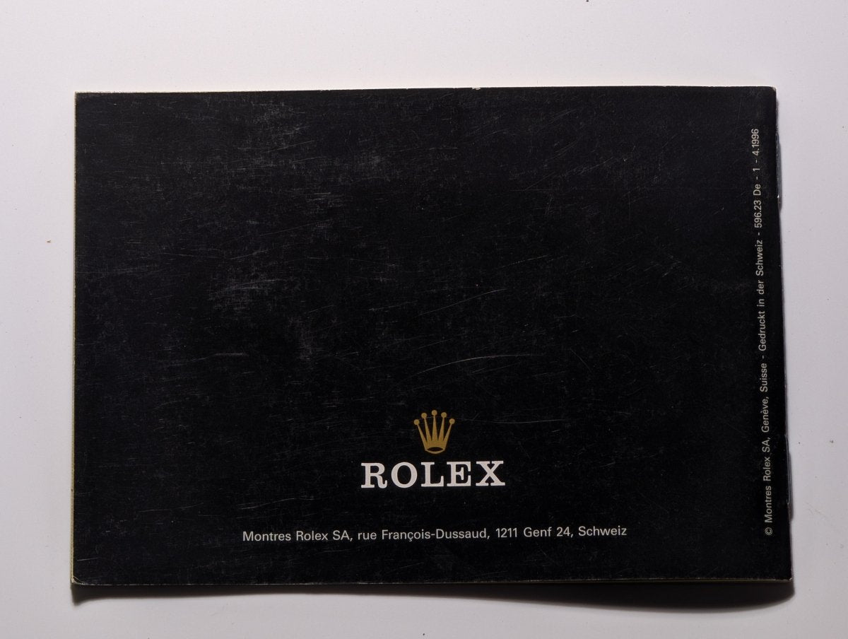 Rolex Cosmograph Daytona Booklet 596.23 1996 German Strap / Bracelet