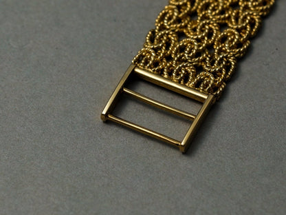 Rolex Ladies Watch 18k Yellow Gold Vintage Cord Bracelet Wristwatch