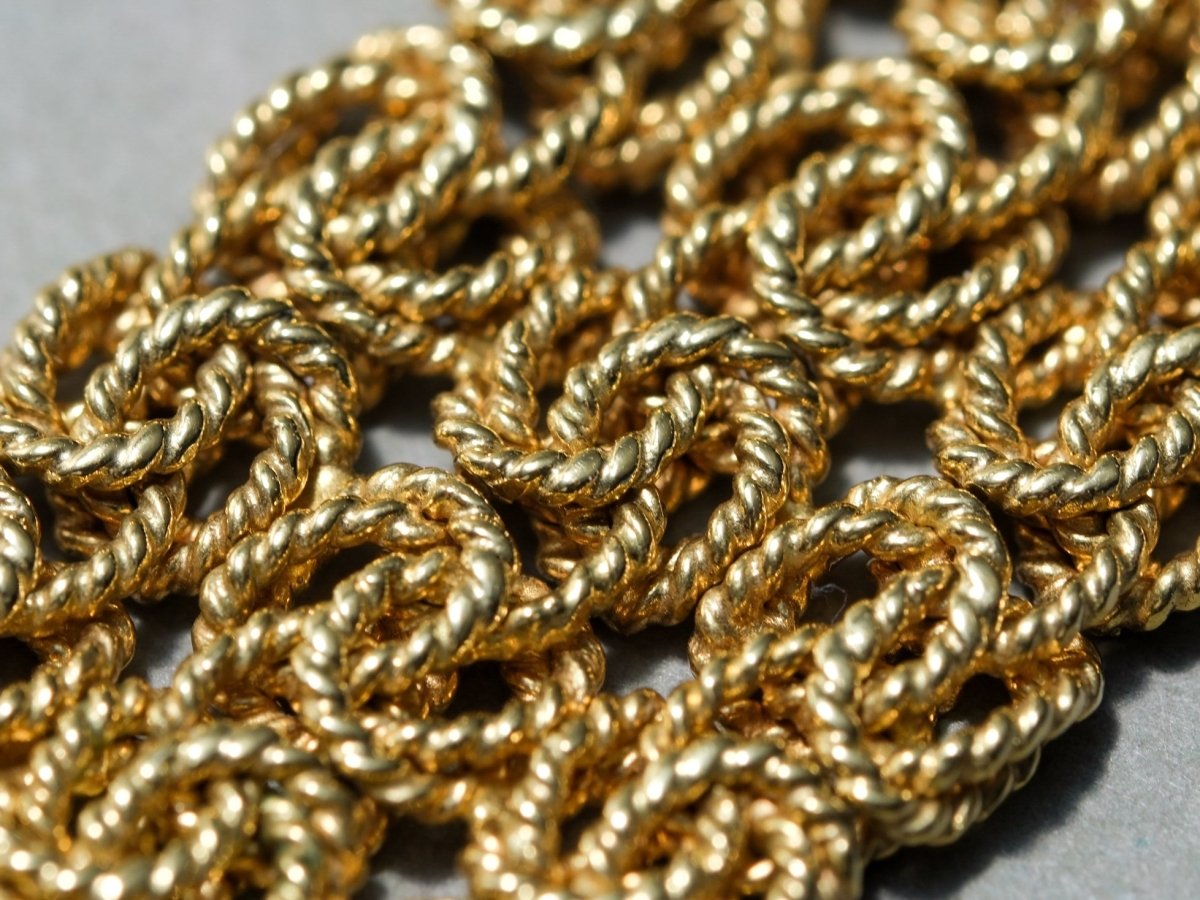 Rolex Ladies Watch 18k Yellow Gold Vintage Cord Bracelet Wristwatch