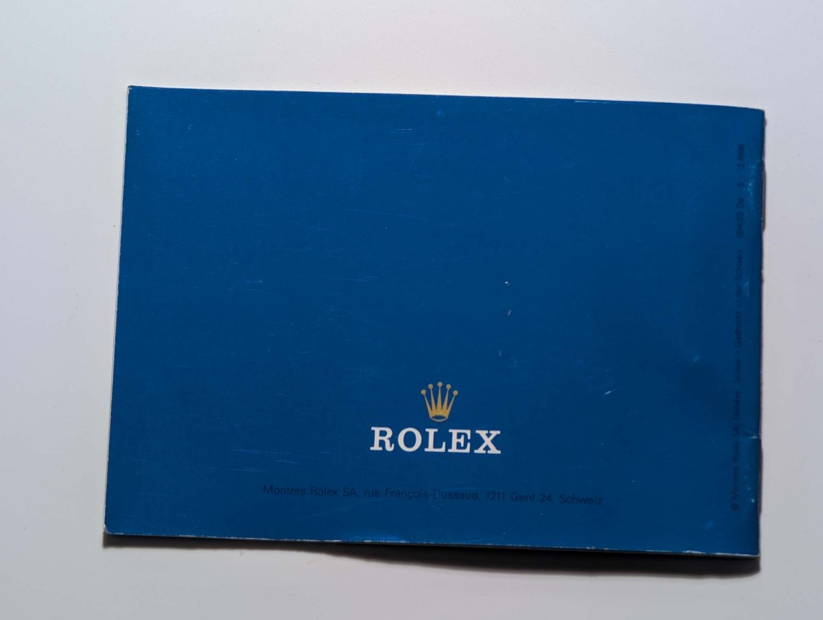 Rolex Submariner Booklet 594.93 1996 German Papers