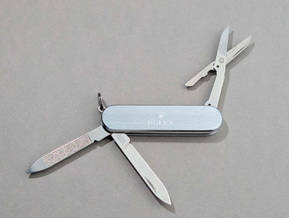 Rolex Victorinox Pocket Knife Silver Collectible