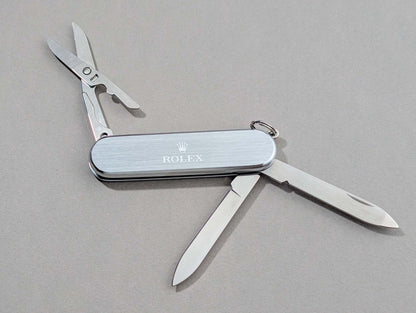 Rolex Victorinox Pocket Knife Silver Collectible