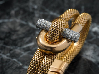 Secret Jewelery Watch Mid Century Gold Platinum and Diamonds Wristwatch