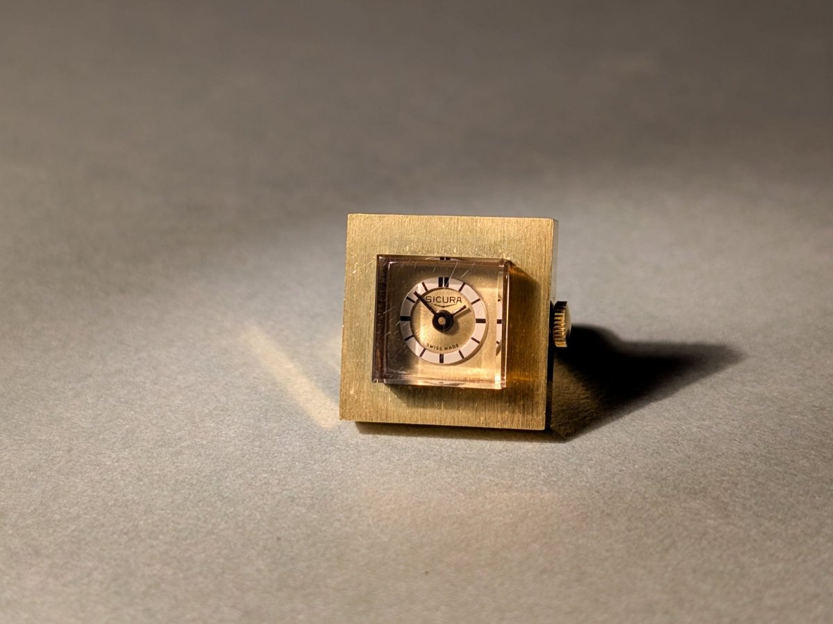 Sicura Ring Watch Gold Plated Manual NOS Ring Watch