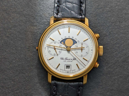 Tissot 18k Gold Moon Phase Chronograph Valjoux 7734 Ref. 41006