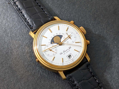 Tissot 18k Gold Moon Phase Chronograph Valjoux 7734 Ref. 41006