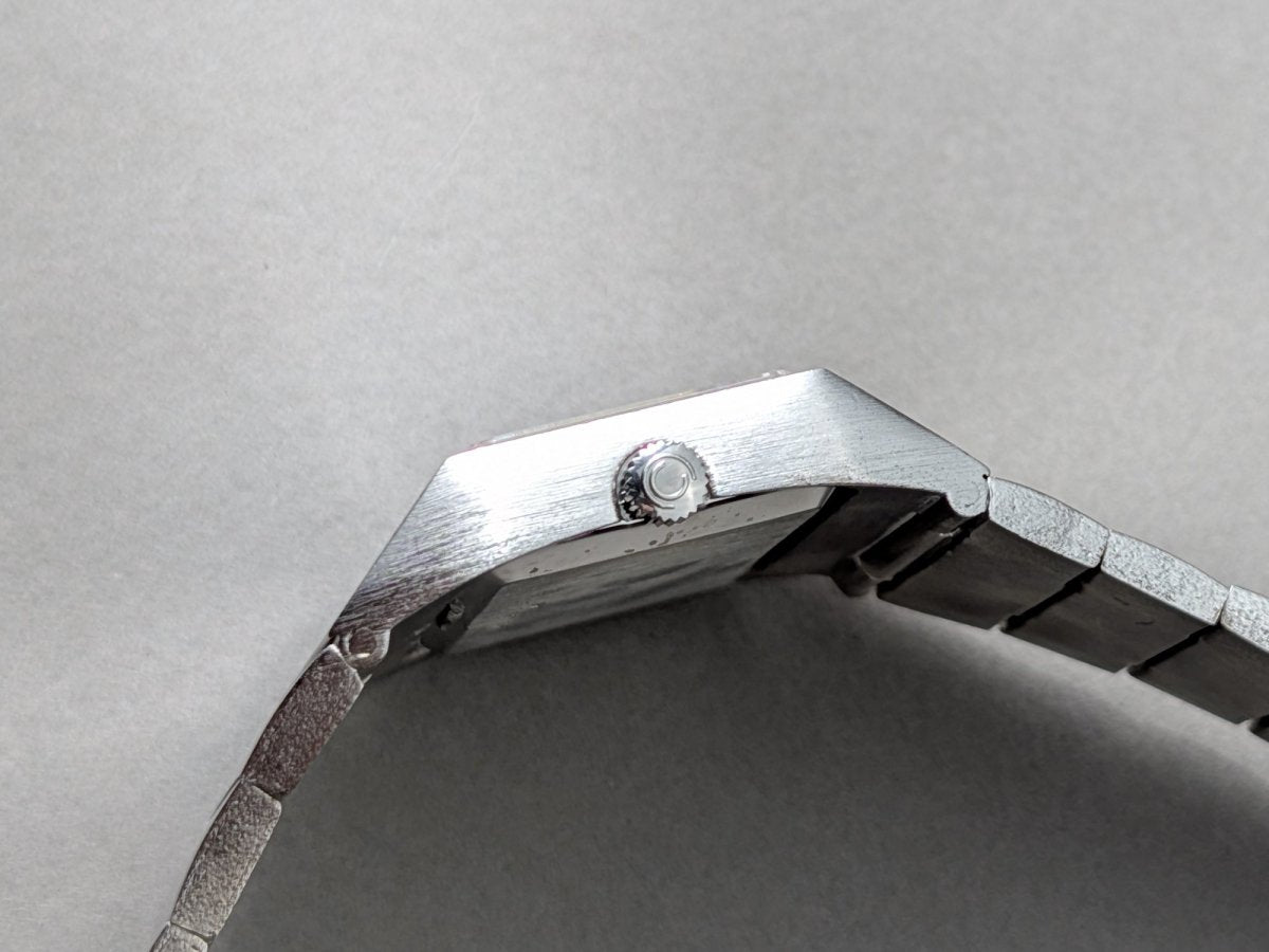 TV - shaped Certina Blue Dial Sterling Silver Wristwatch