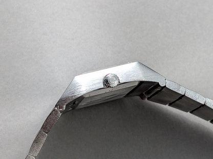 TV - shaped Certina Blue Dial Sterling Silver Wristwatch