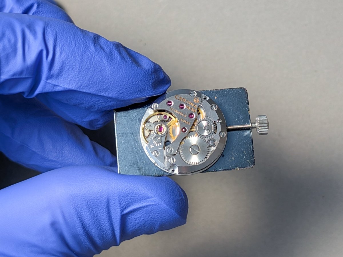 TV - shaped Certina Blue Dial Sterling Silver Wristwatch