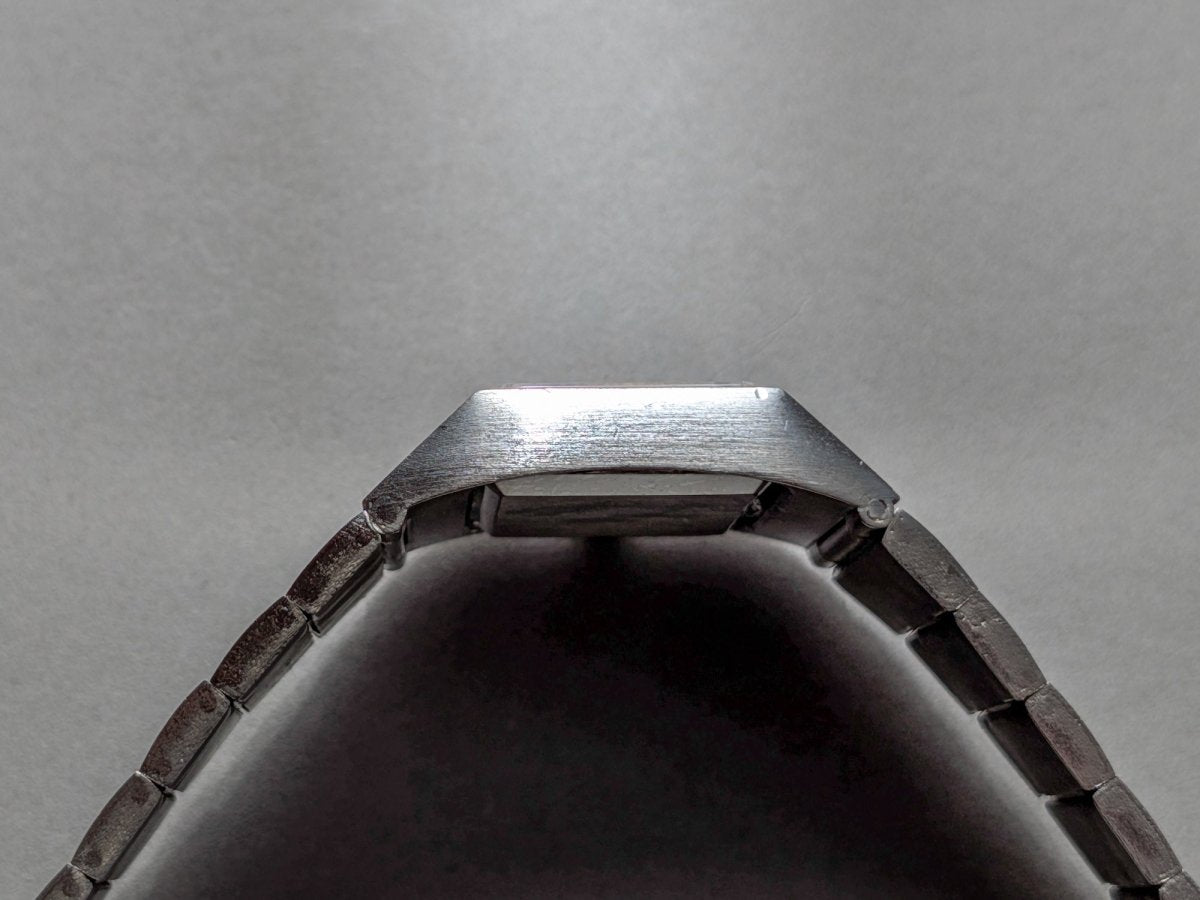 TV - shaped Certina Blue Dial Sterling Silver Wristwatch