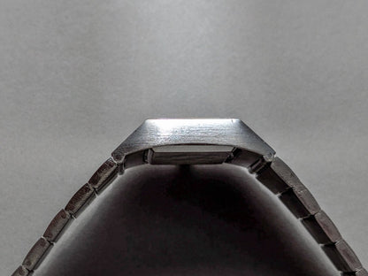 TV - shaped Certina Blue Dial Sterling Silver Wristwatch
