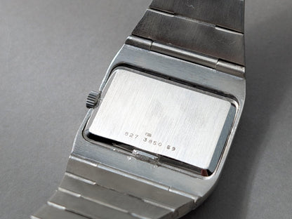 TV - shaped Certina Blue Dial Sterling Silver Wristwatch
