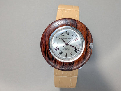 Universa Disco Volante Wood and Sterling Silver Wristwatch