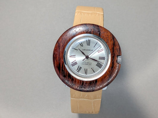 Universa Disco Volante Wood and Sterling Silver Wristwatch