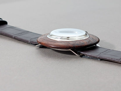 Universa Disco Volante Wood and Sterling Silver Wristwatch
