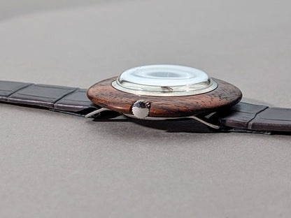 Universa Disco Volante Wood and Sterling Silver Wristwatch
