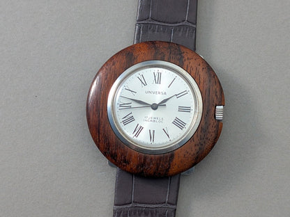 Universa Disco Volante Wood and Sterling Silver Wristwatch