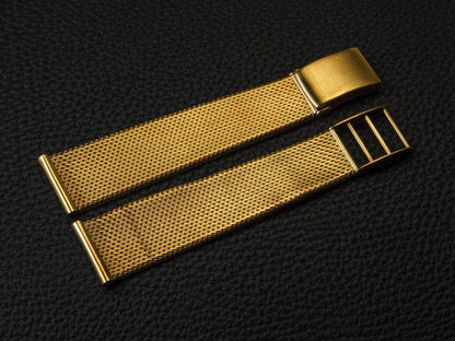 Vintage 18 mm Milanaise Bracelet 18k Gold Strap / Bracelet