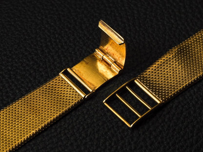 Vintage 18 mm Milanaise Bracelet 18k Gold Strap / Bracelet