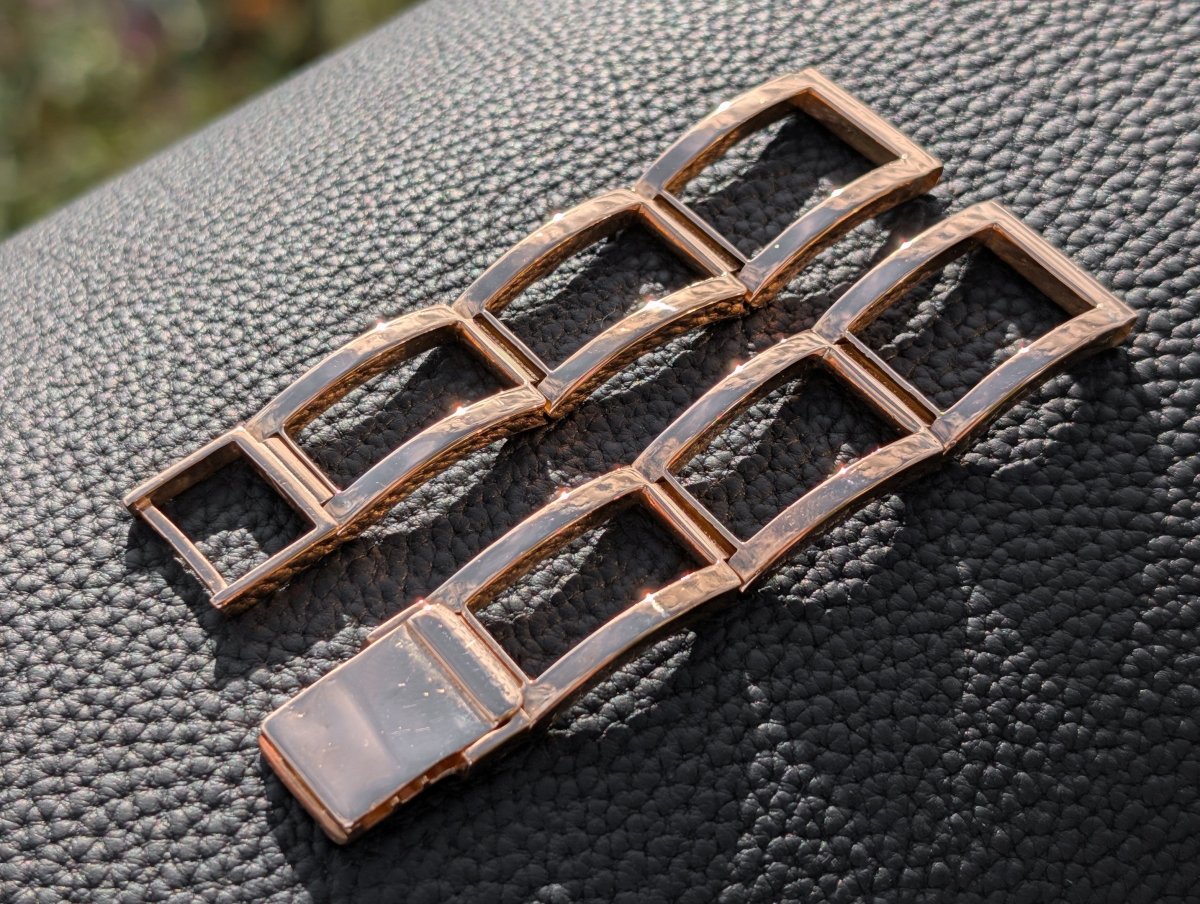Vintage 18mm Ladder Watch Bracelet 18k Gold