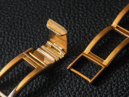 Vintage 18mm Ladder Watch Bracelet 18k Gold